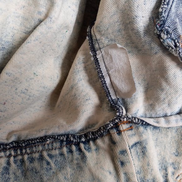 Vintage Fringe Denim Jacket Acid Wash Size L - Picture 6 of 16